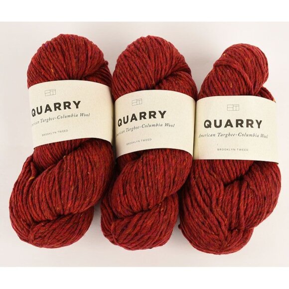 Brooklyn Tweed Quarry 3 Skeins Chunky Weight Yarn Wool Color Garnet - Picture 1 of 3